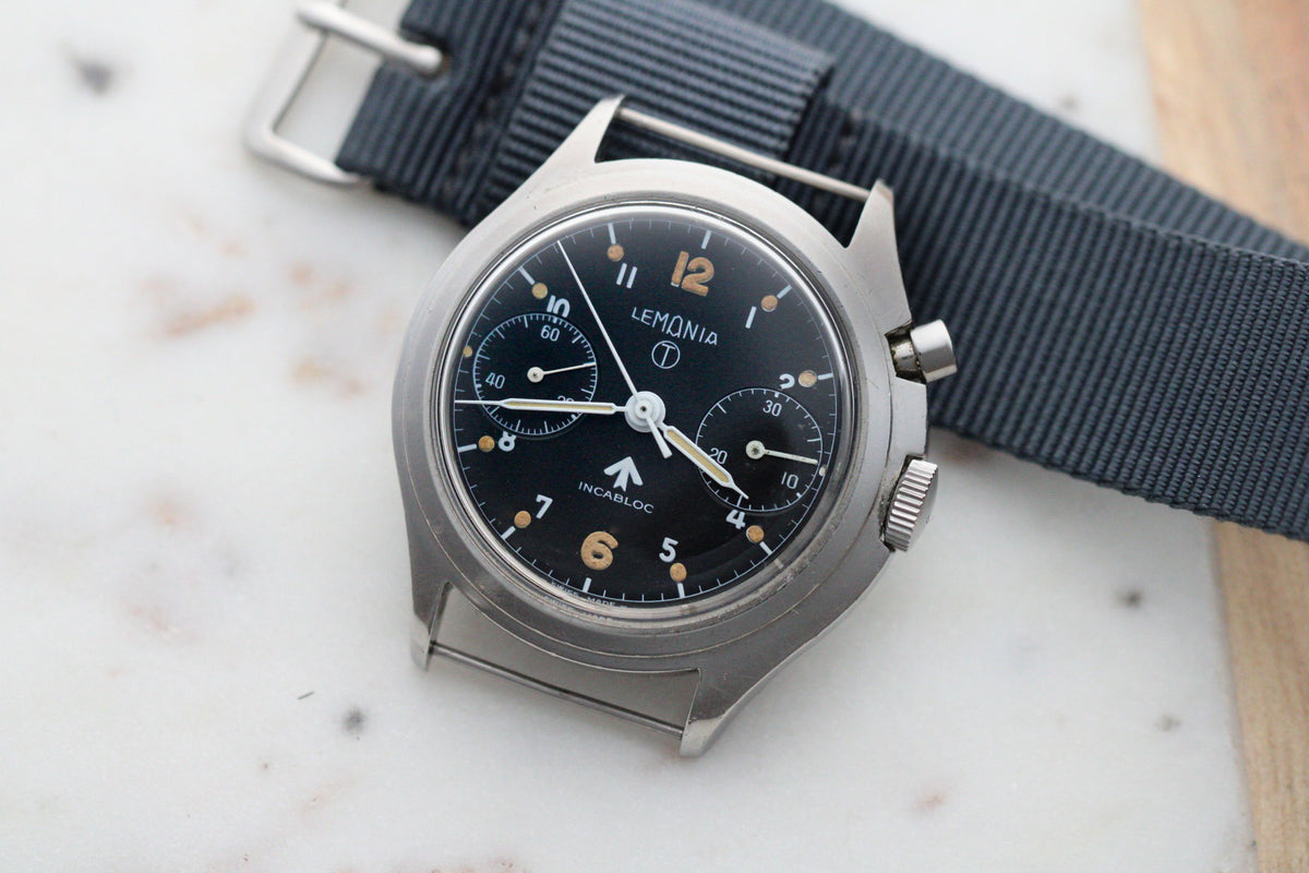Lemania Monopusher Series 3 6bb RAF Military Chronograph C 1960 Waecce lemania-monopusher-series-3-6bb-raf-military-chronograph-c-1960-waecce