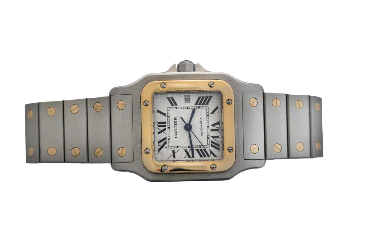 Cartier Santos Galbée 18k and Steel Wristwatch Serviced