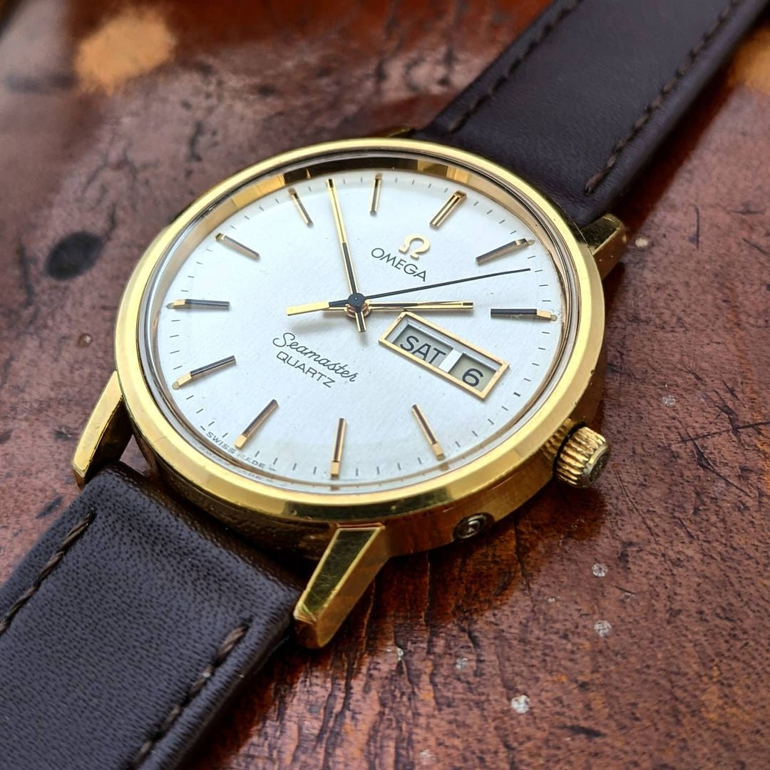 Vintage Omega Seamaster Day Date Wristwatch Ref 196.0080 Cal 1345