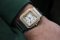 Cartier Santos Galbée Ref.2319 18k and Steel Wristwatch Serviced by Cartier.