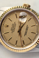 Rolex Datejust Houndstooth Dial Ref.16233 c.1995 Box and Paper