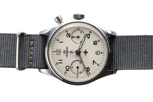 Lemania Royal Navy Fleet Air Arm Military Chronograph P Promethium Dial