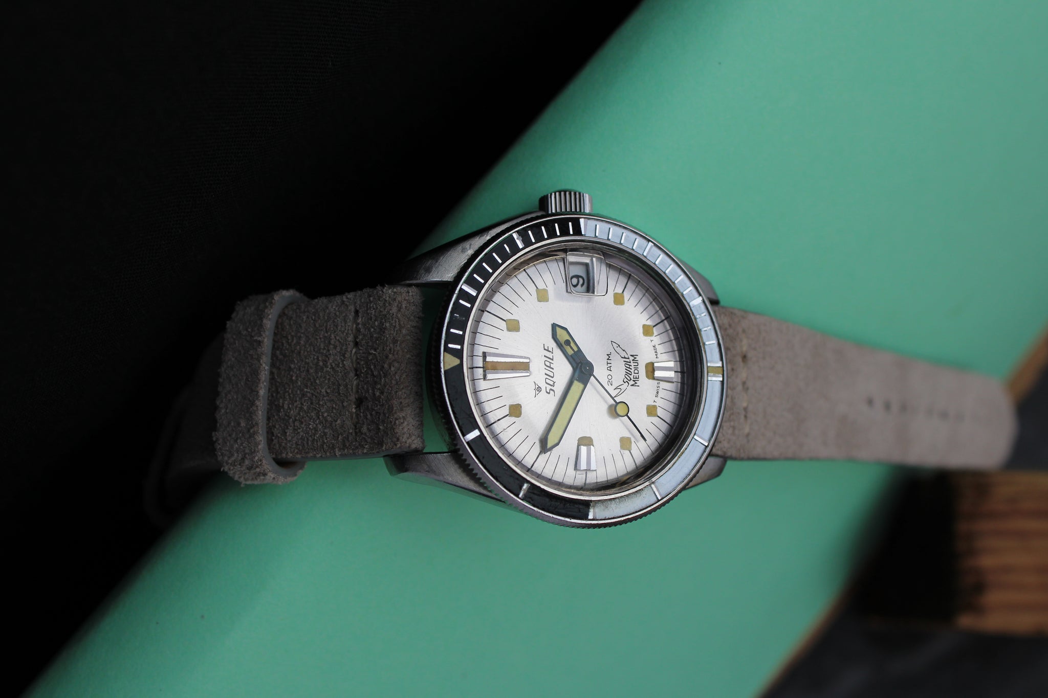 Super Cool Vintage Squale Medium Divers Watch Bakelite Bezel Waecce