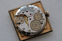 Vintage Bueche Girod 9ct Gold Square Wristwatch Onyx Dial c.1977