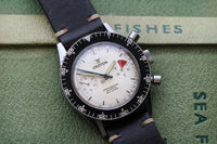 Vintage Croton Chronomaster Aviator Sea Diver Rare White Dial