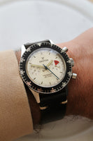 Vintage Croton Chronomaster Aviator Sea Diver Rare White Dial