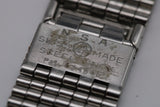 NOS Vintage NSA Novavit Stainless Steel Textured 20mm Curved Ends Bracelet