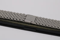 NOS Vintage NSA Novavit Stainless Steel Textured 20mm Curved Ends Bracelet