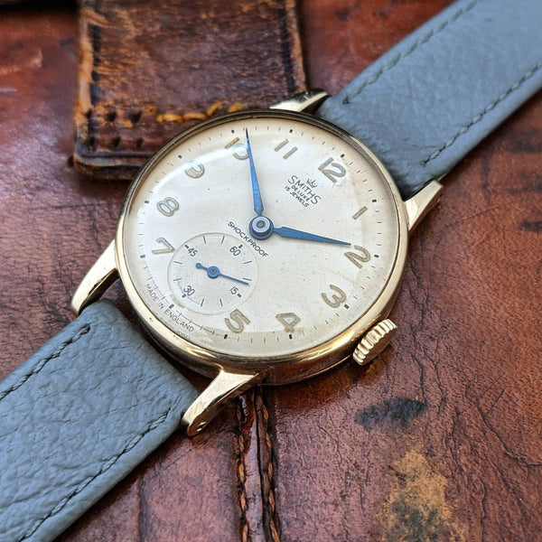 Superb Vintage Gents Smiths DeLuxe 9ct Gold British Railways Presentation Watch c.1961
