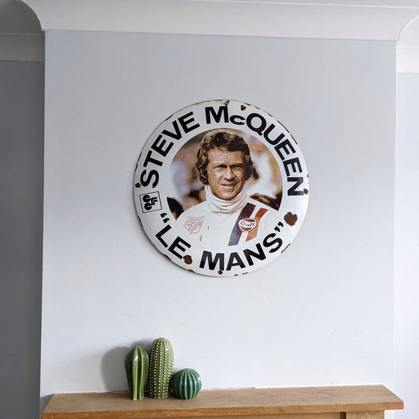 Awesome Rare Cool Vintage Steve Mcqueen Le Mans CCF Enamel Sign