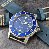 Stunning Vintage Gents Mid-Size Tag Heuer Blue Divers Watch 1500 Series WD1214