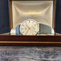 Superb Vintage Gents Longines Stainless Steel Time Only Wristwatch Cal 490 c.1969