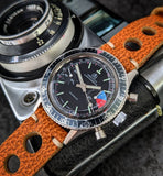 Awesome Vintage Gents Ollech & Wajs Divers Chronograph Wristwatch Landeron 248 c.70s