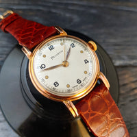 Super Vintage Post War Gents Helvetia 9ct Gold Wristwatch cal 800d c.1948 Serviced Great Order, Stunning Stepped Lugs