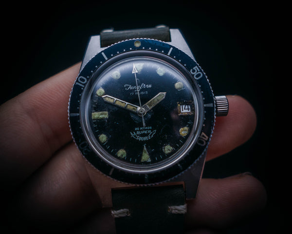 Resolute Cool Vintage Jungfrau Super Squale Divers Watch