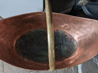 Stunning English Victorian Antique Copper & Brass Lion Mask Handle & Paw Feet Kindling Log Bucket