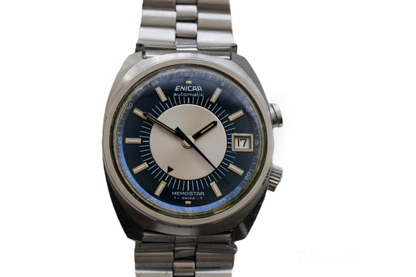 Vintage Enicar Memostar Alarm Wristwatch 298-01-01
