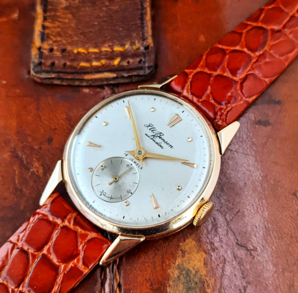 Vintage JW Benson Smiths 9ct Gold English Made Wristwatch cal 400 c.1955
