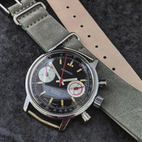 Vintage Gents Ingersoll Reverse Panda Chronograph Wristwatch Valjoux 7733